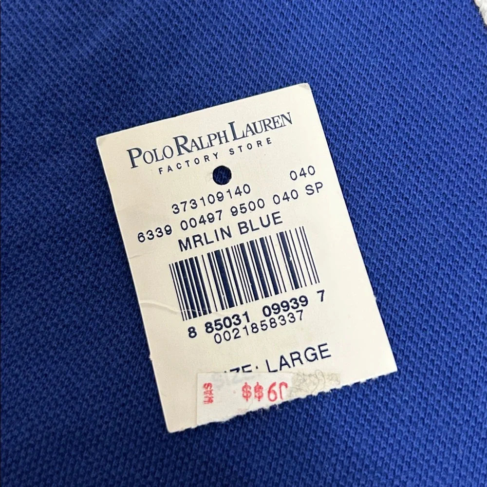 Ralph Lauren Navy & White Polo New L 12/14